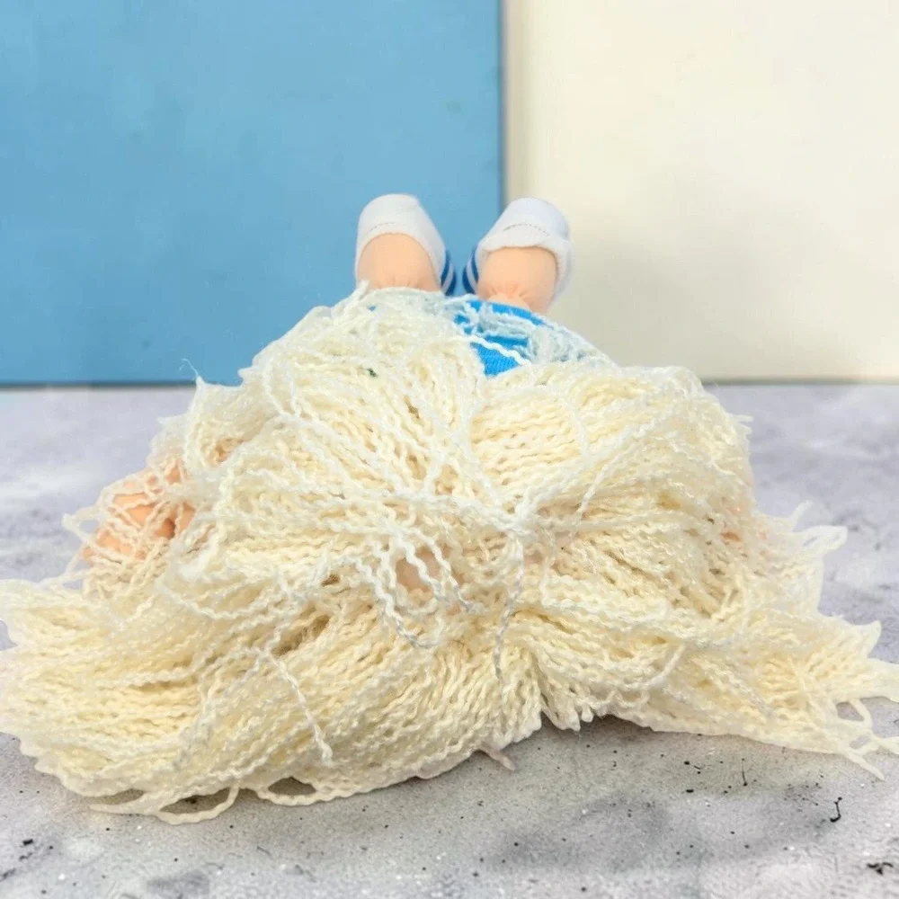 VTG 90's Mattel Cabbage Patch Kids Doll Blonde Yarn Crimped Hair Corduroy 1990